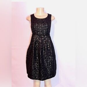 Max & Cleo Black Sequin Pleated Mini Dress with Pockets